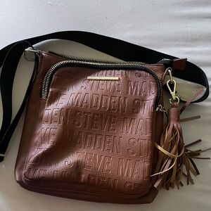 Steve Madden Embossed Brown Crossbody Bag